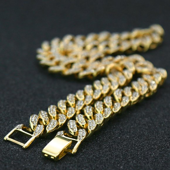 14k Gold Gang 20" Cuban Chain + Pendant - Picture 5 of 6